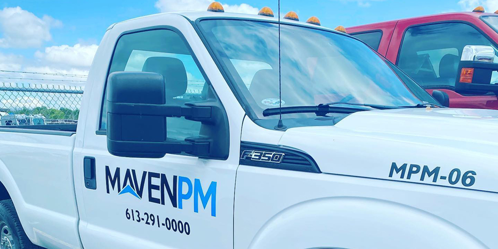Maven PM white f-350 truck