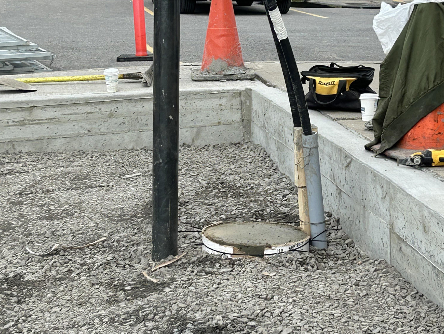 concrete curb installation and sonutube foundation install