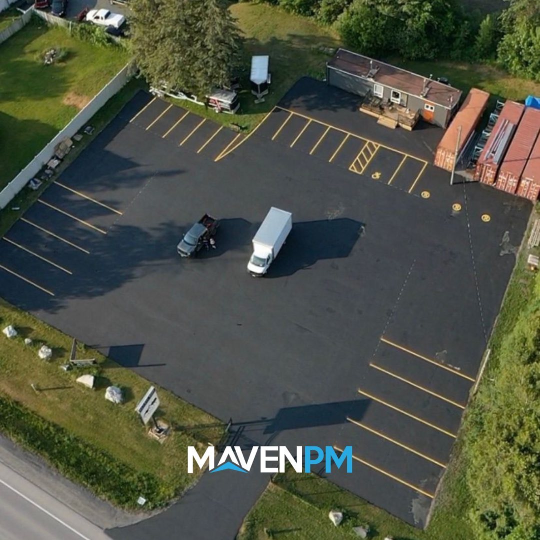 freshly painted parking spaces in a parking lot in ottawa